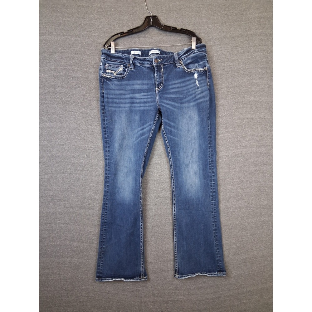 Vigoss Womens Jeans 16 Blue Denim Slim Boot Thick Stich Western Casual Cowgirl